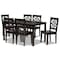 Baxton Studio Nicolette Modern and Contemporary Dark Brown Finished Wood 7-Piece Dining Set 179-11385-10519-Zoro - alternate 1